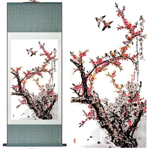 Birds and plum bossom Chinese Art Painting Home Office Decoration Chinese painting plum blossom picturePrinted painting