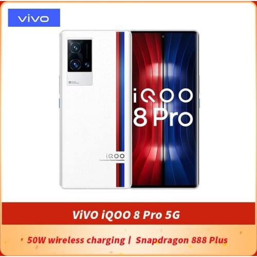 Original VIVO IQOO 8 Pro 5G Gaming SmartPhone 6.78 Inch 120Hz AMOLED Snapdragon 888 Plus Octa Core 120W SuperVOOC in screen NFC