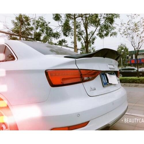 Use for Audi A3 sedan spoiler 2014 15 16 17 18 2019 year 4-door S3 real glossy carbon fiber rear wing sport accessories body kit