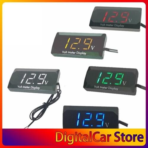 LED Display Digital Voltmeter Panel Volt Voltage Meter Tester Reverse connection protection 12V For Car motorcycle dropshiping
