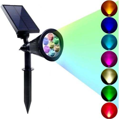 LED Solar Lamp Lawn Light Spotlight Waterproof Light Control Inserting Floor Garden Lights Outdoor Adjustable Landscape Lamp