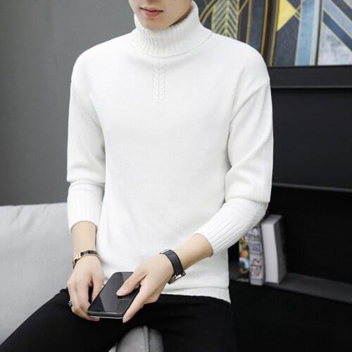 Sweater Men Blue Purple Sweater Autumn and Winter Daily Long Sleeve White Black Grey Turtleneck Mens Sweater Casual Men Clothes