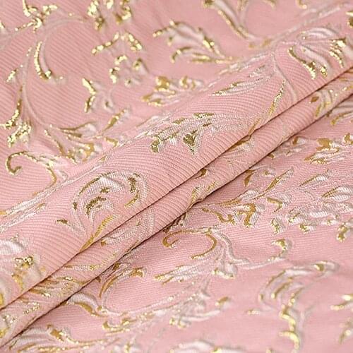 CF329 100*145cm Spring Dress Fabric 3D Bronzed Embroidered Jacquard Fabric Women Cheongsam Coat Formal Dress Fabric DIY Material