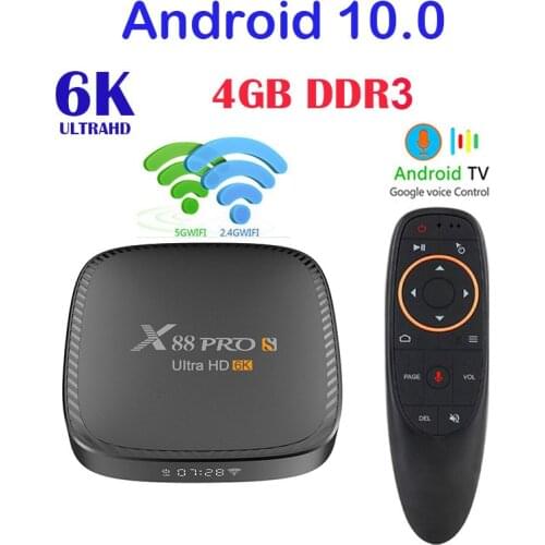 X88 PRO S Smart TV Box Android 10.0 BT5.0 TV Box 2.4G/5G WIFI HD 6K 32G 64G 128G Media player Android TV Box