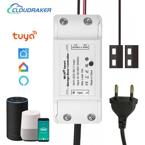 Tuya Smart Garage Door Opener Controller WiFi Switch App Remote Control Timer Works with Alexa Google Home Voice Commands