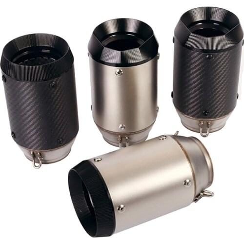 Universal 51mm 61mm Motorcycle Exhaust Muffler Pipe Dirt Bike ATV Escape Removable DB Killer Silencer Stainless Steel Carbon