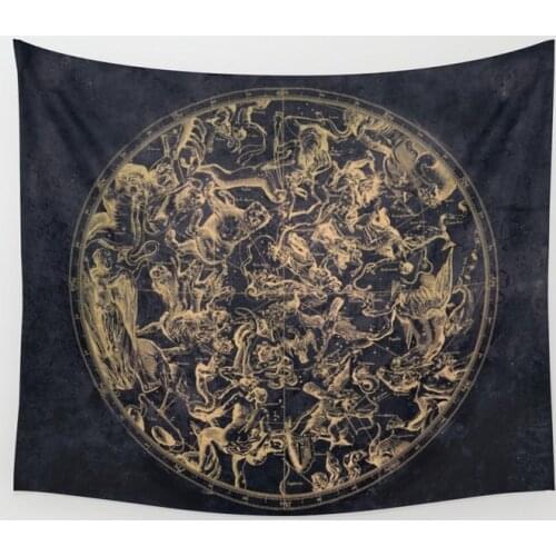 Vintage Constellations Signs Tapestry Wall Hanging Wall Decor Bedroom Home Decoration Wall Tapestry Yoga Mat