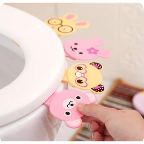 1PC Creative Leaf portable toilets lid handle sticker prevent hands dirty Toilet cover lifter random style bathroom hooks LF 199