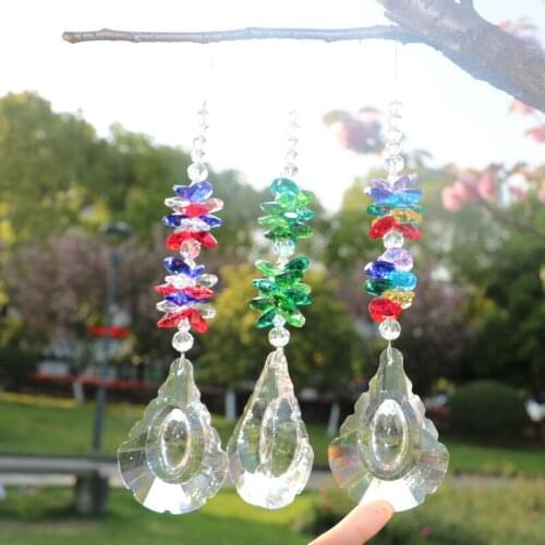 1PCS Chakra Crystal Suncatchers Chandelier Crystals Prism Pendant Rainbow Maker Hanging Decoration Gift