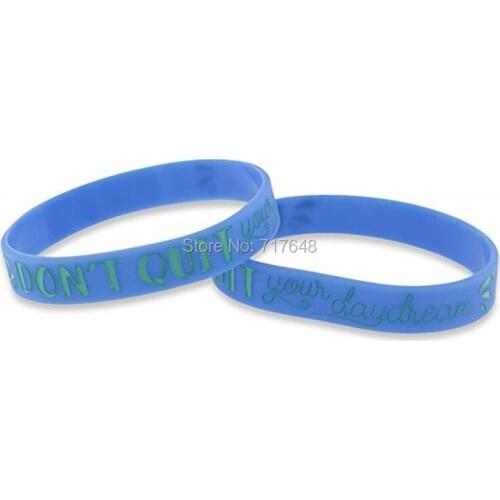 100pcs Inspirational Quote DON'T QUIT YOUR DAYDREAM wristband silicone bracelets free shipping by epacket A