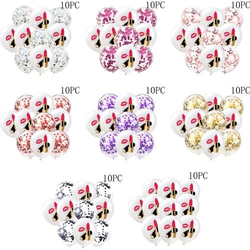 20Pcs Lipstick Latex Balloons Confetti Ballon Miss to Mrs Red bride shower Birthday Wedding Valentines Day Party Decorations