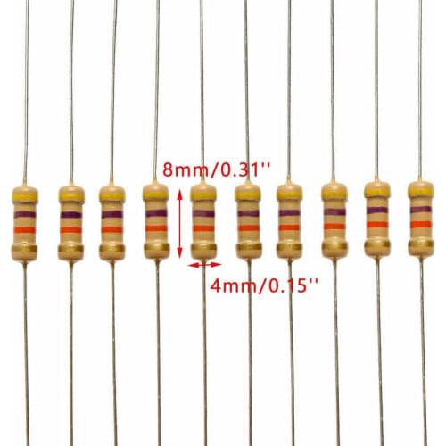 300 pcs/bag 30values x 10pcs 1/2w Resistor Kit 1ohm-3M Carbon Film Resistance Kit Set NEW Values Resistor