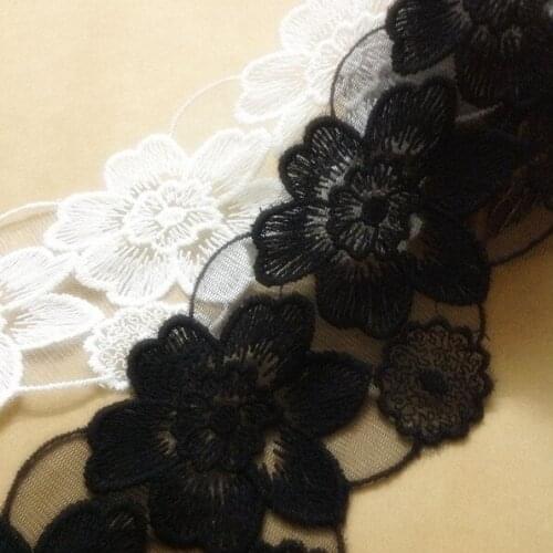 5 Yard /Lot DIY handmade clothes accessories vintage net cotton embroidery lace fabric decoration 8.5cm wide lace trim