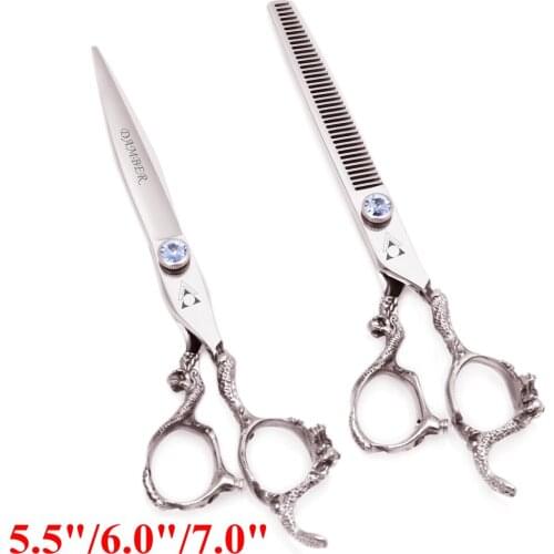 50 Pcs 5.5 6 7 Inch Hair Cutting Salon Thinning Hair Cutting Tools Hairdressing Scissors Profissional Baber Tools Shers 9100