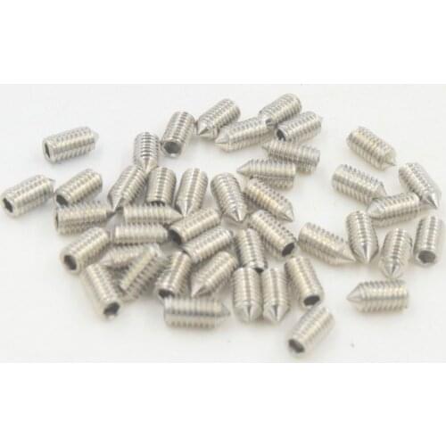 50Pcs M3 Stainless Steel Allen Head Hex Socket Grub Screw Bolts Nuts Fasteners with Cone Point M3 Screws M3 x6mm Ra