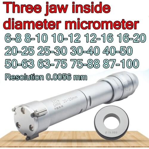 6-100mm Resolution 0.005 mm SHRN Three jaw inside diameter micrometer spiral micrometer Free shipping