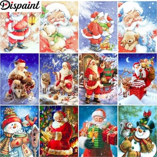 Dispaint 5D Diamond Pattern Rhinestone Needlework Diy Diamond Painting Cross Stitch "Santa Claus snowman" Diamond Embroidery