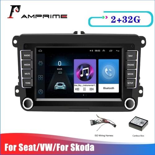AMPrime 2 Din 7" Android Car Multimedia Video player For VW/Volkswagen/Passat/POLO/GOLF/Skoda/Seat Navigation 2 32G Car Radios