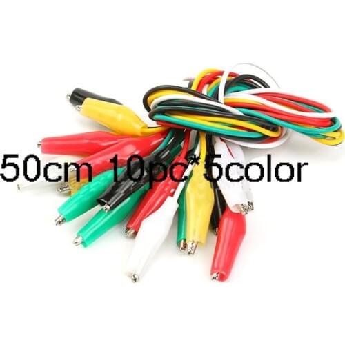 Free shipping 10pc 50cm Crocodile clip number Double-ended Crocodile Clips Cable Alligator Clips Wire testing cable