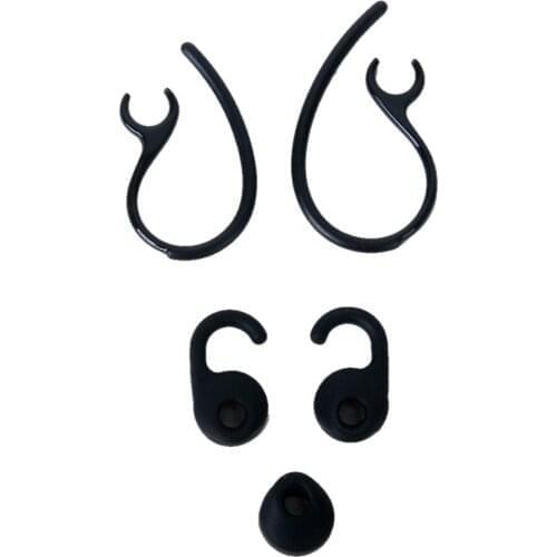 Black Ear Hook Ear Bud Gels Set for Jabra EASYGO EASYCALL CLEAR TALK Bluetooth Headset Ear Hook Ear Bud Gel