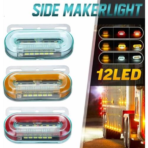 12V / 24V 12 LED Side Marker Lights Car External Lights Signal Indicator Lamps Warning Tail Light 3 Modes Trailer Truck Lorry