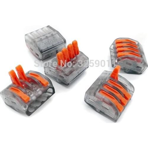 1PCS Push Wire Connector Lever Terminal Block PCT-214 222-414 4 Pin Universal Compact Connectors Terminals 28-12AWG transparent