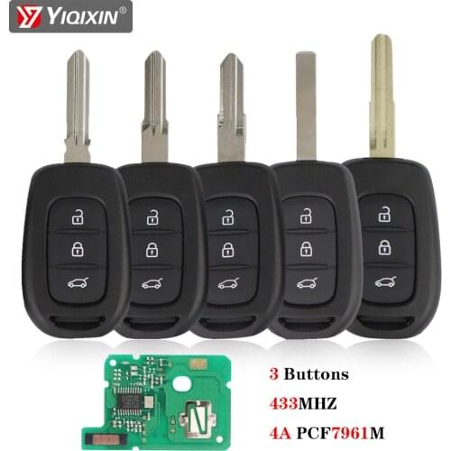 YIQIXIN 3 Buttons Flip Smart Remote Car Key For Renault Megane 4 3 Captur Duster Symbol Logan Lodgy Dokker 433Mhz 4A PCF7961M
