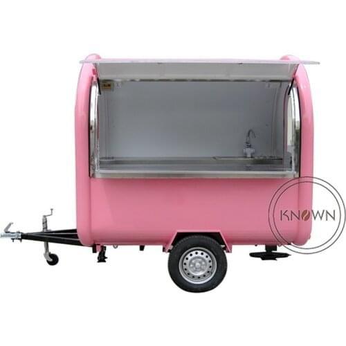 KN-220B Outdoor Food Trailer Mobile Kitchen High Quality Towable Food Vending Truck Coffee Hot Dog Cart for Sale Free Shipping