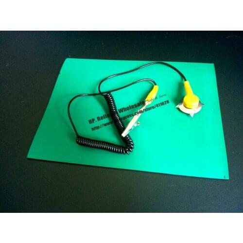 Mixed ESD Protect Ground Anti Static Discharge Cord Cable + Green ESD Mat for Electronic Assemble Cell Phone PC Tablet