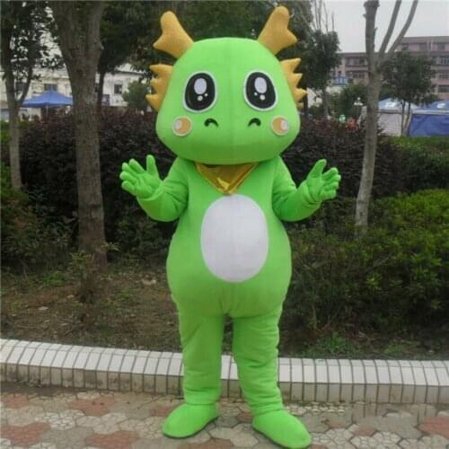 Green Dragon Mascot Costume Suit Cosplay Party Game Dress Fursuit Cartoon Outfits Carnival Halloween Xmas Easter Ad Clothes