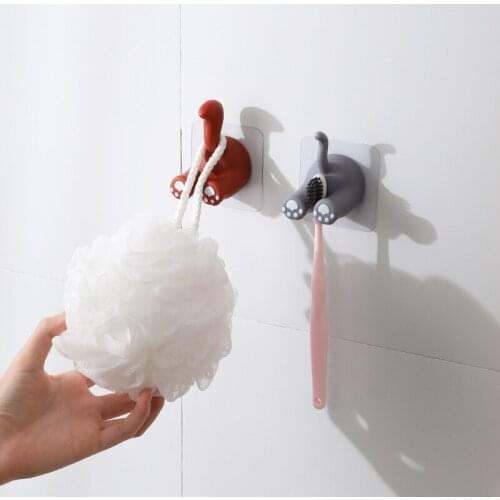 Hook Animal Tail Hook Creative Fun Hook Key Umbrella Clothes Hook Strong Bathroom Viscose Hook Key Hanger 3pcs