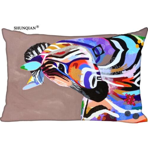 Hot Nice Zebra Art Rectangle Pillowcase Zipper Wedding For Bedroom Pillow Cover Custom Pillow Case 612
