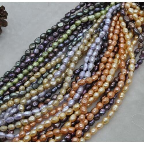 Wholesale 20strands mix color Baroque freshwater cultured pearl strings 7-8x8-9mm