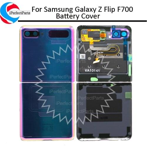 Original Battery Cover for Samsung Galaxy Z Flip back housing with flex cable for Samsung Galaxy Z Flip SM-F700F/DS back cover