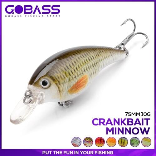 GOBASS 10g 75mm Rattlins For Fishing Lure Minnow Crankbait Fishing Goods New 2020 Crank Wobblers Artificial Baits For Pike Perch