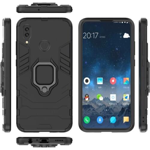 Shockproof Case For Huawei P Smart 2019 Case Finger Ring Holder Hybrid PC Stand Phone Cover Coque For Honor 10 Lite Fundas