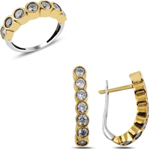 Silver 925 Sterling Zircon Cubic Zirconia Authentic Set