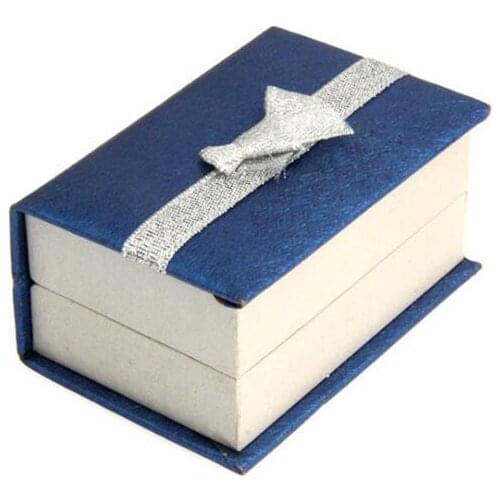 50pcs/lot Cufflinks Box Elegant Bow Design Book Shape Cuff Links Boxes Holder Carrying Case Jewelry Gift Box Storage Display Box