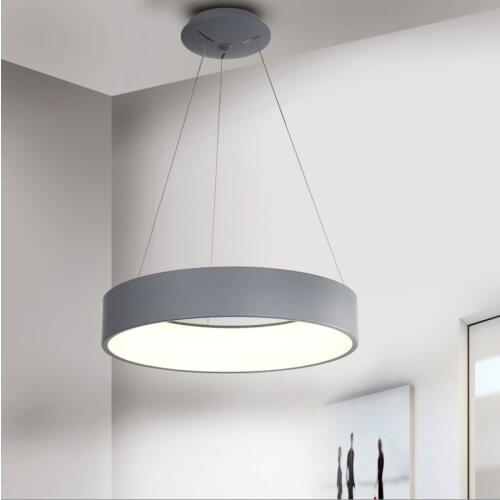 Modern Led Pendant Light Ring Hanging Indoor Lighting Fixture Dining Room Bedroom Living Room Home Decorative Suspension Lamp
