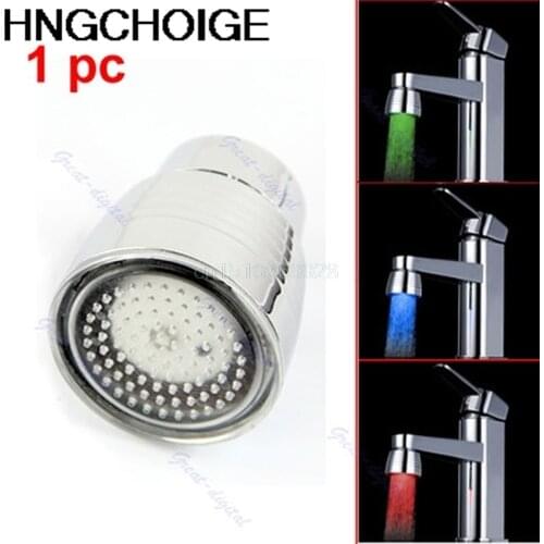 Temperature Sensor 3 Color Kitchen Water Tap Faucet RGB Glow Shower