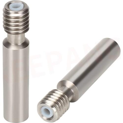 2pcs Super smooth Stainless steel Heat Break throat Chimera/Cyclops MK8 thermal barrel 1.75mm 3d printer