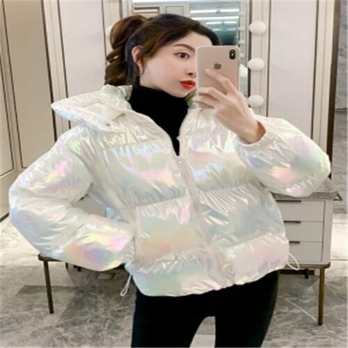 Womens Winter Down cotton Jacket 2020 Parkas Light Thick Loose Zipper Pocket Hooded Warm Female Korean Casual Lady Outwear 46
