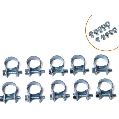 10Pcs Mini Clamp 7-18Mm / Fuel Pipe Hose Clamp / Air Hose Clamp Auto Parts