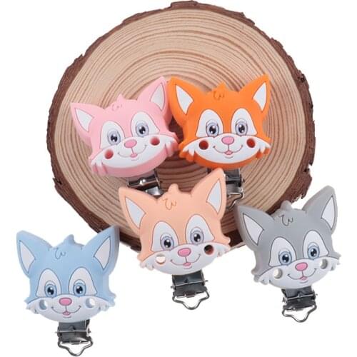 10pcs Fox Baby Pacifier Clips Baby Silicone Personalized Pacifier Clip Nipple Holder Dummy Clips BPA Free Baby Toys Chain Holder