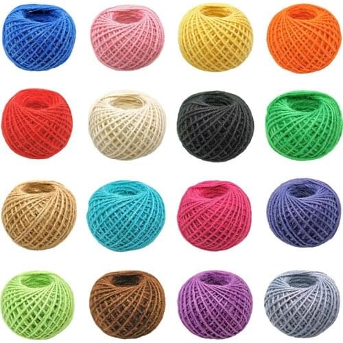 100M/Roll 2mm Natural Burlap Hessian Jute Twine Cord Rustic Wedding Birthday Party Gift Wrapping Thread DIY Handmade Crafts Rope