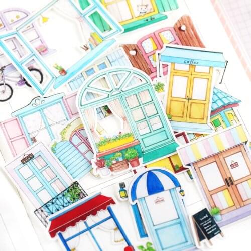 16pcs/lot Beautiful windows Sticker Diy Album Scrapbooking Diary Planner Journal Sticker Decorative Label For Kids