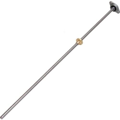 500mm Length 8mm Dia Silver Vertical Lead Screw Rod & Pillow Block Mounted Bearing for 3D Printer Set of 3