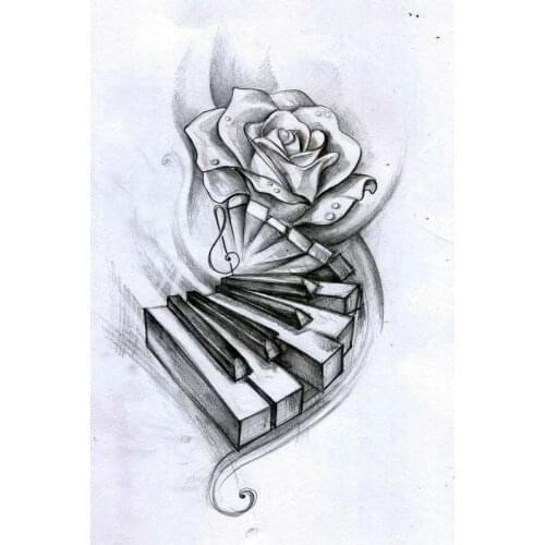 5D DIY Diamond Embroidery Piano keys rose diamond Painting cross stitch Square Rhinestone Mosaic Drawing Fashion home Decor