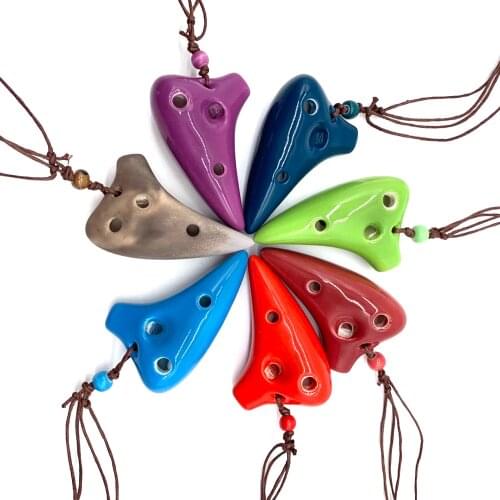 C Submarine Style 6 Holes Ceramic Ocarina Alto Musical Instrument with Lanyard Music Score For Music Lover and Beginner