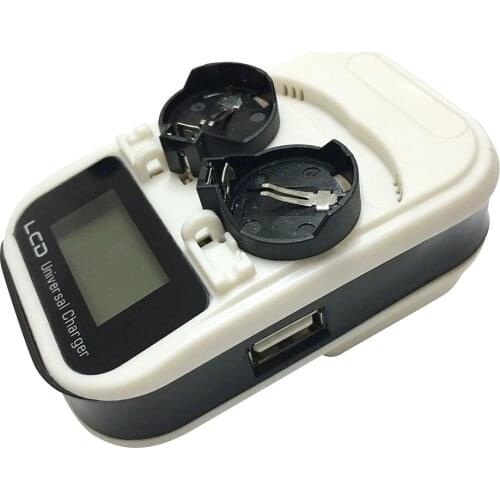 Digital Intelligent Button Battery Charger 3.6V 2 Slot LCD US Plug for LIR2016/2025/2032/ ML2016/2025/2032 Coin Cell Battery